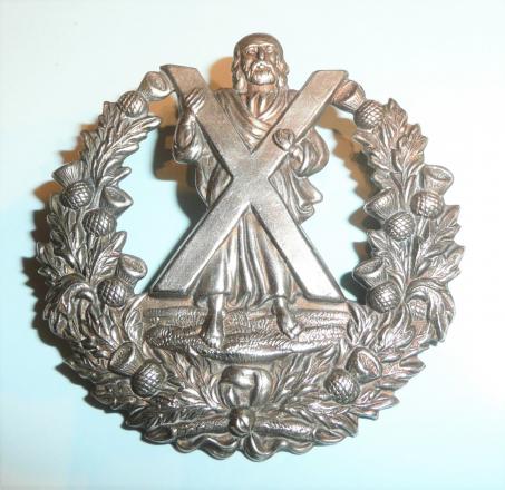 The Queens Own Cameron Highlanders (79th Foot) Other-Ranks Victorian White Metal Glengarry Cap Badge - No Scroll 