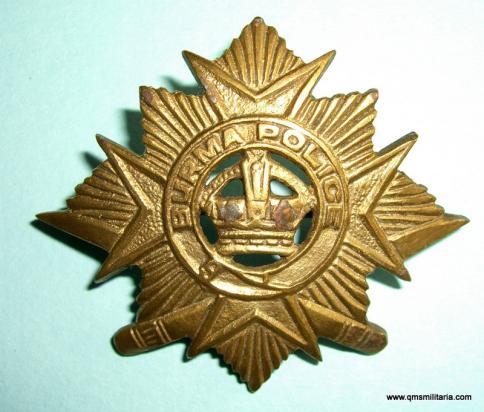 Burma Burmese  - Burma Police Cast Brass Pagri Badge, post 1901
