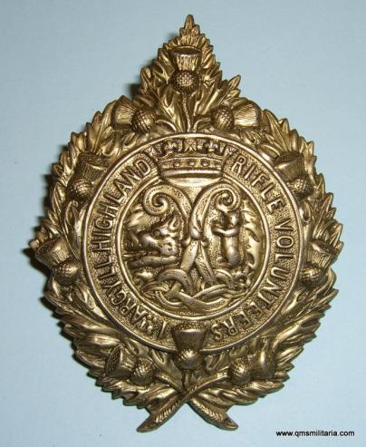 Victorian 1st Argyll Highland Rifle Volunteers Other Ranks White Metal Glengarry Badge, 1880 - 1887