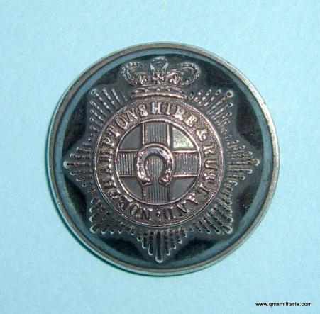 Victorian Northamptonshire & Rutland Militia Officers Silver Plated Large Pattern Button