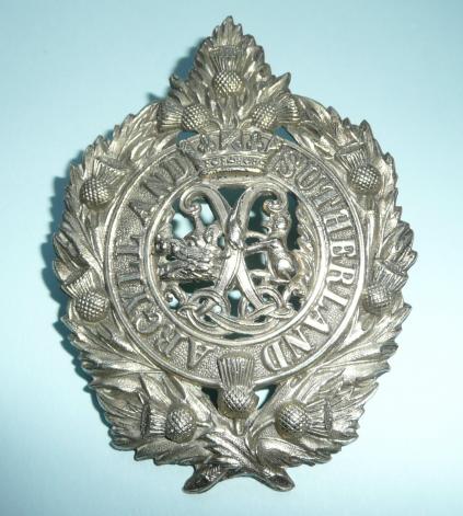 Argyll & Sutherland Highlanders ( A&SH) NCO's Cast Silver Plated Cap Badge