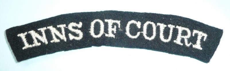 INNS OF COURT Woven White on Black Felt Cloth Shoulder Title