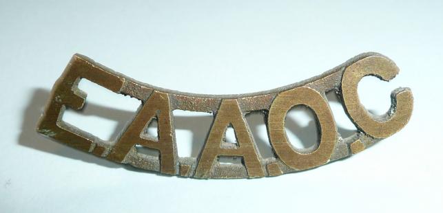 EAAOC East African Army Ordnance Corps Cast Brass Shoulder Title