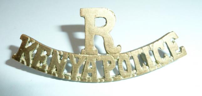 R / KENYA POLICE - (Reserve) Cast Brass Shoulder Title