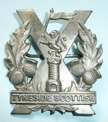 WW1 Tyneside Scottish ( 20th, 21st, 22nd, 23rd and 29th Battalions Northumberland Fusiliers ) 2nd pattern White Metal Cap Badge, introduced April 1915