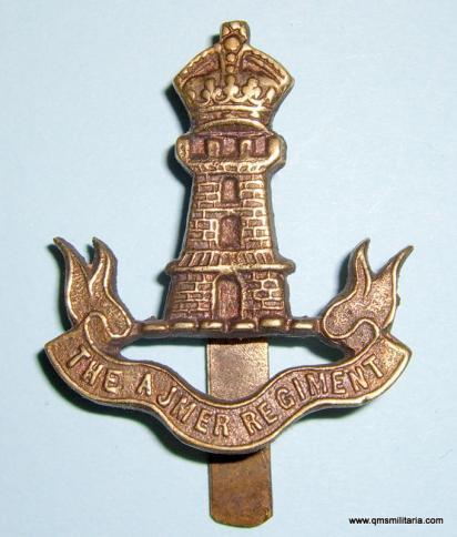 WW2 - Indian Army War Raised Unit - Ajmer Regiment Brass Cast Cap Badge