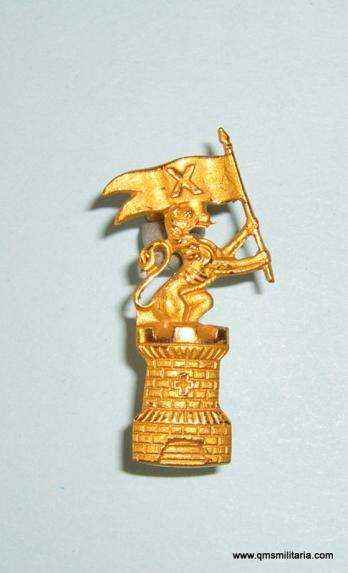 Gilt Officers Collar Badge, 670th L.A.A. Regiment, Royal Artillery ( R.A.) ( Tyneside Scottish ( Black Watch ) Highland Regiment )