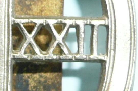 WW2 War Raised Unit - 22nd Dragoons Die Struck White Metal Cap Badge - JR Gaunt London