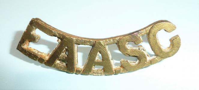 EAASC - East African Army Service Corps Locally Made Sand Cast Brass Shoulder Title