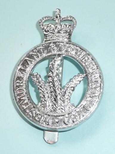 Westmoreland and Cumberland Yeomanry Silver Anodised Aluminium Cap Badge - Firmin