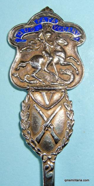The Northumberland Fusiliers Shooting Competition Prize Hallmarked Silver and Enamel Spoon - Attributed