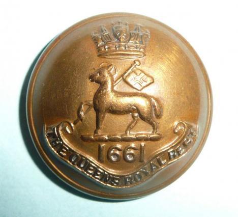 The Queens Royal Regiment (West Surrey) (2nd Foot) Officers Large Gilt Brass Button