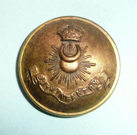WW1 Indian Army - 99th Deccan Infantry Officers Large Pattern Gilt Button, King's Crown