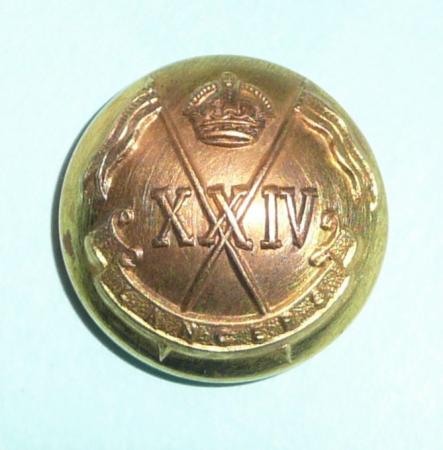 WW2 War Raised Unit - 24th Lancers Officers Medium Pattern Gilt Button