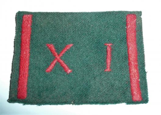 1st Devonshire Regiment (11th Foot ) Woven Cloth Pagri Sun Helmet Badge