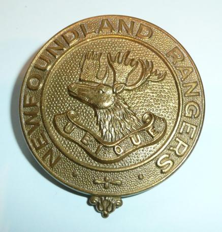 Newfoundland Rangers Brass Cap Badge - Scully Montreal Marked