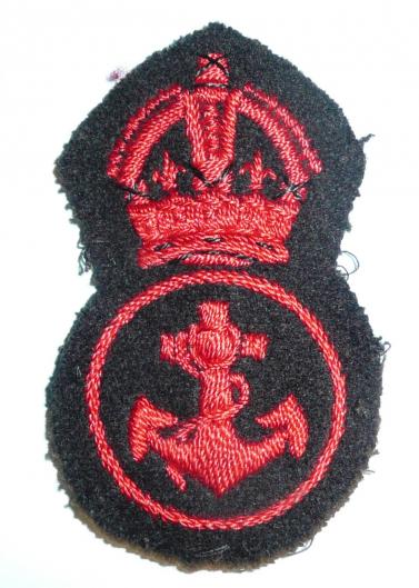 WW2 Royal Navy Petty Officers Cloth Cap Badge, Kings Crown