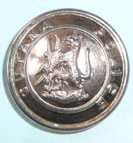 Guyana Police  - Senior Officers Hallmarked Silver Large Pattern Button