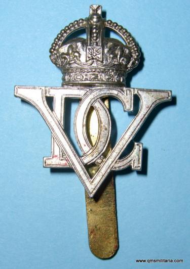 5th Royal Inniskilling Dragoon Guards White Metal Cap Badge, King's Crown