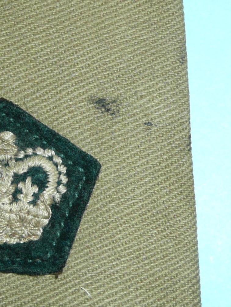 Durham Light Infantry DLI Major Officer's Small Embroidered Cloth Shoulder Title mounted on Slip-on for wear Shirt Sleeve Order - 1950s
