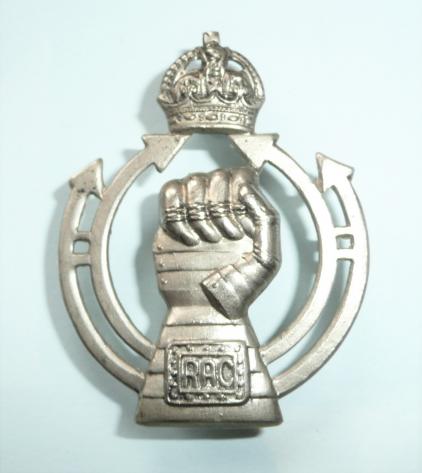 RAC Royal Armoured Corps 2nd Pattern White Metal Cap Badge