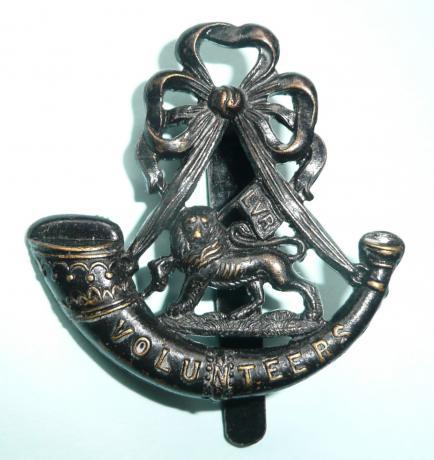 WW1 London Volunteer Rifles Vounteer Force 1914 - 1919 Blackened Brass Cap Badge