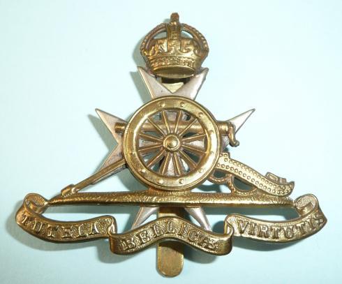 Royal Malta Artillery Other Ranks Bi-Metal Cap Badge, King's Crown
