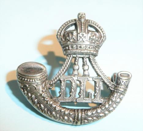 Durham Light Infantry ( DLI ) Officers Silver Plated Left Facing Bugle Collar Badge