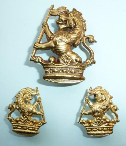 New Zealand 1st Battalion 5th (Wellington Rifles) Other Ranks Brass Cap and Collar Badge Set - Gaunt