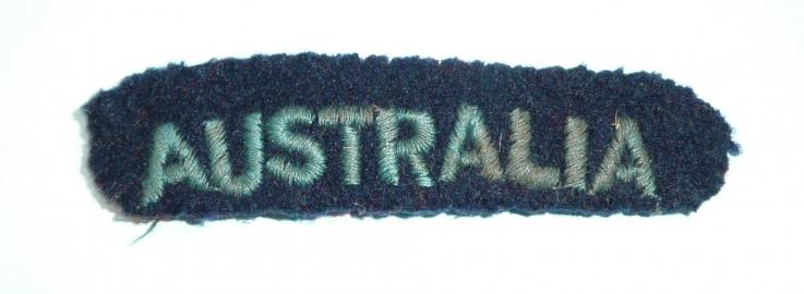 WW2 Royal Australian Air Force ( RAAF) AUSTRALIA Nationality Embroidered Cloth Shoulder Title Arm Badge
