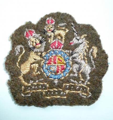 WW2 Warrant Officer Class 1 (RSM) Embriodered Army Badge, Kings Crown