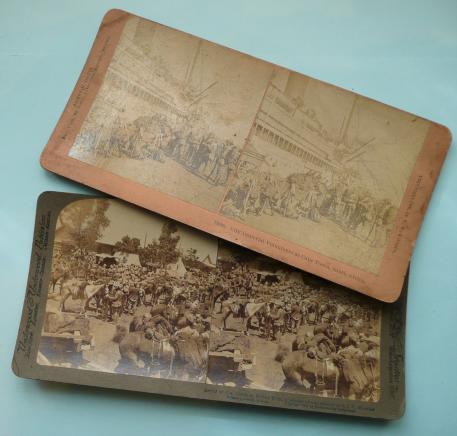 Boer War  - Two Original Stereoscopic Photograph Cards of the City Imperial Volunteers (CIV) in South Africa