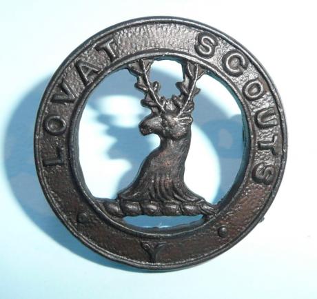 Lovat Scouts Yeomanry Officers Bronze OSD Small Pattern Cap / Collar Badge - Lambourne