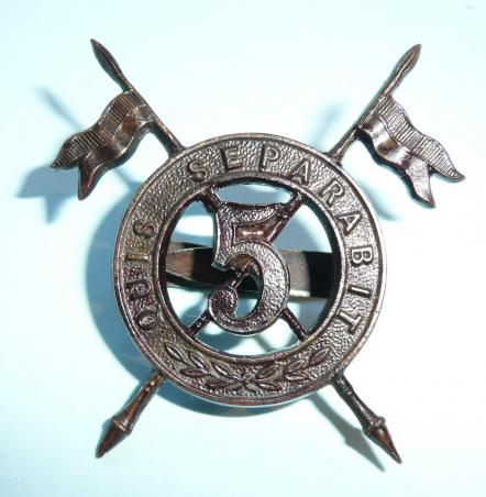 5th Royal Irish Lancers Officers Bronze OSD Cap Badge  - Blades