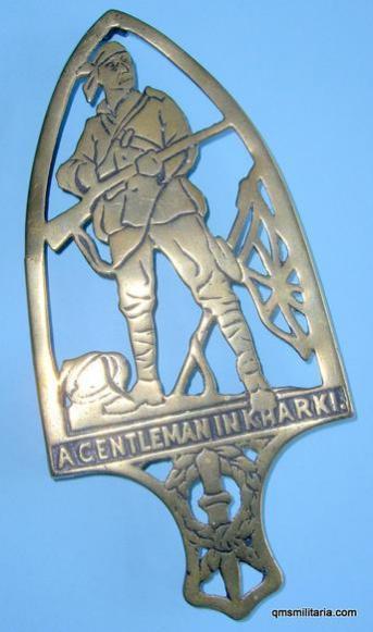 A Gentleman in Khaki Vintage Boer War Brass Trivet