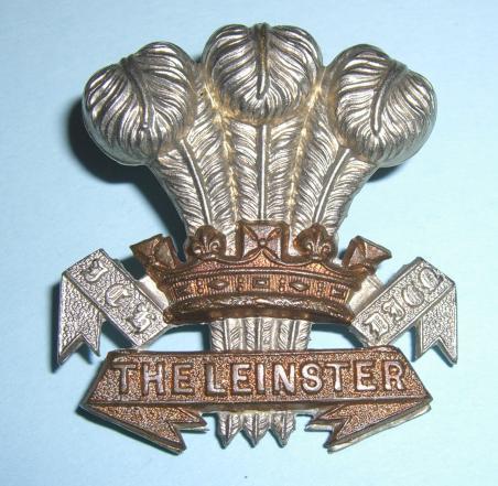 Prince of Wales Leinster Regiment (Royal Canadians) Victorian / Edwardian issue Bi Metal Cap Badge - Lugs