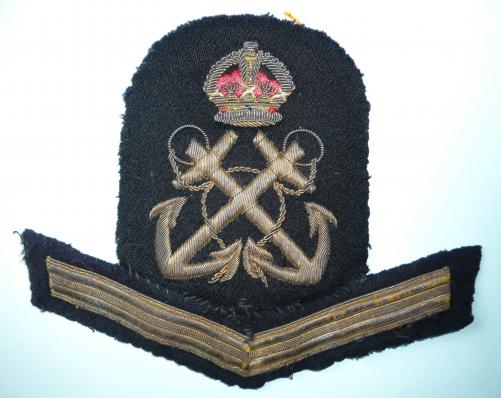 WW1 Royal Navy Petty Officers Embroidered Bullion Rank Insignia with Good Conduct Badge (Chevron)