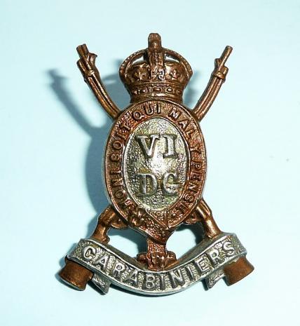 6th Dragoon Guards (Carabineers) Other Ranks Bi-Metal Collar Badge