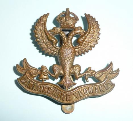 The Lanarkshire Yeomanry Brass Cap Badge, pre 1953