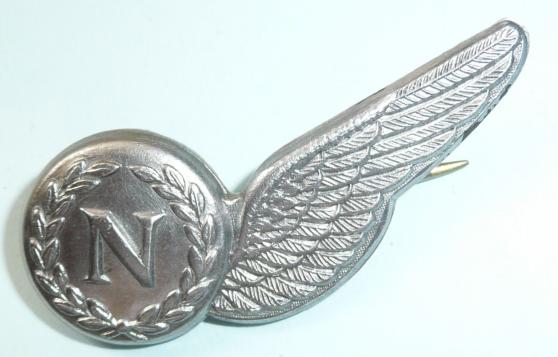 Royal New Zealand Air Force (RNZAF) White Metal Half Brevet Wing Navigator - Maker marked KNW
