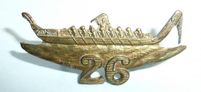 WW1 New Zealand - 26th Reinforcements Gilding Metal Collar Badge