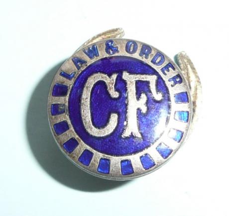 Volunteer Civil Force ( Winstons Bobbies ) White Metal and Enamel Lapel Badge