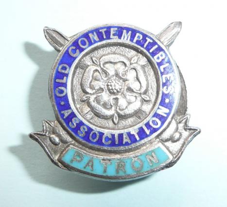 1914 Mons Star Old Contemptibles Association Patron Enamel and Hallmarked Silver Lapel Badge