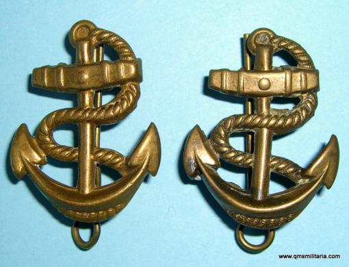 WW2 DEMS Matched Pair of Brass Collar Badges