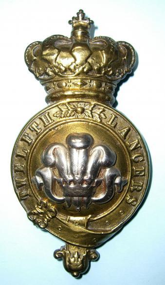 Victorian 12th Prince of Wales' Royal Lancers Officers Bit Boss Horse Furniture Ornament Badge