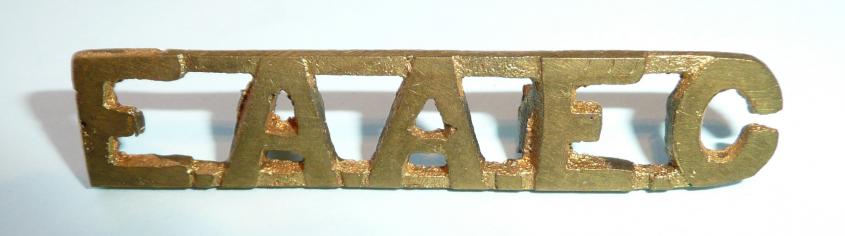 WW2 EAAEC East Africa Army Education Corps Cast Brass Shoulder Title