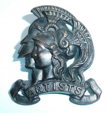 Early Artists Rifles / 20th Middlesex RVC Blackened Brass Slouch Hat Badge