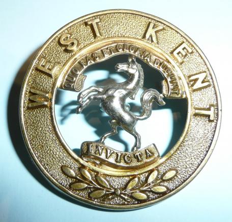 West Kent Regiment Bi-metal Helmet Plate Centre ( HPC )