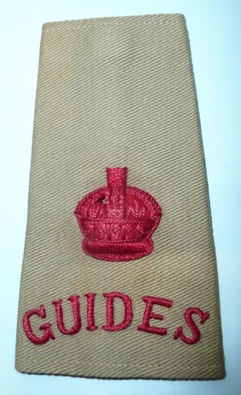WW2 India - Corp of Guides Majors Embroidered Regimental Rank Shoulder Slide