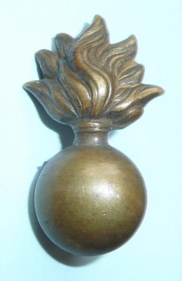 Early Flaming Grenade Brass Collar Badge